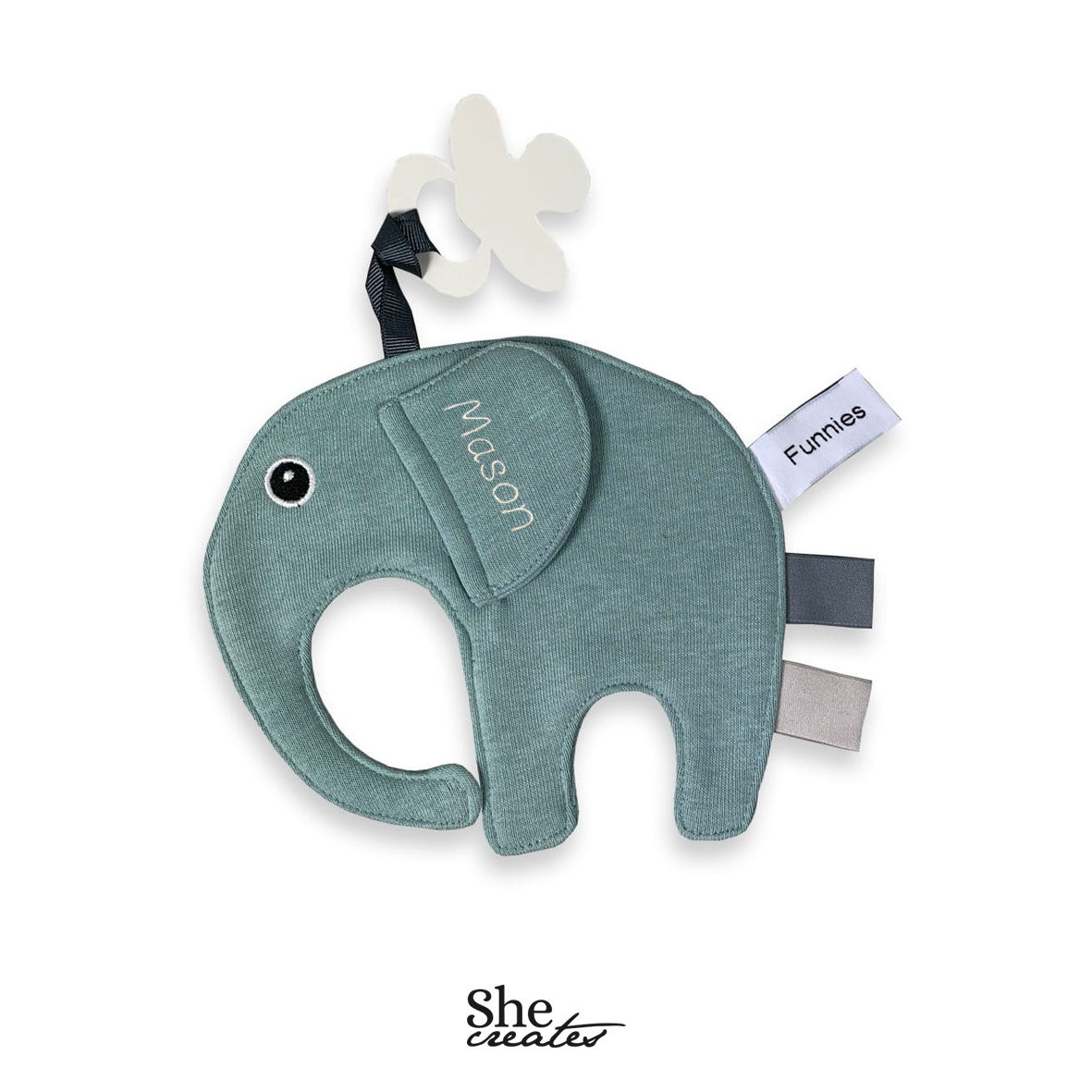 Tutpop Ollie | Speendoekje Olifant | Geborduurd