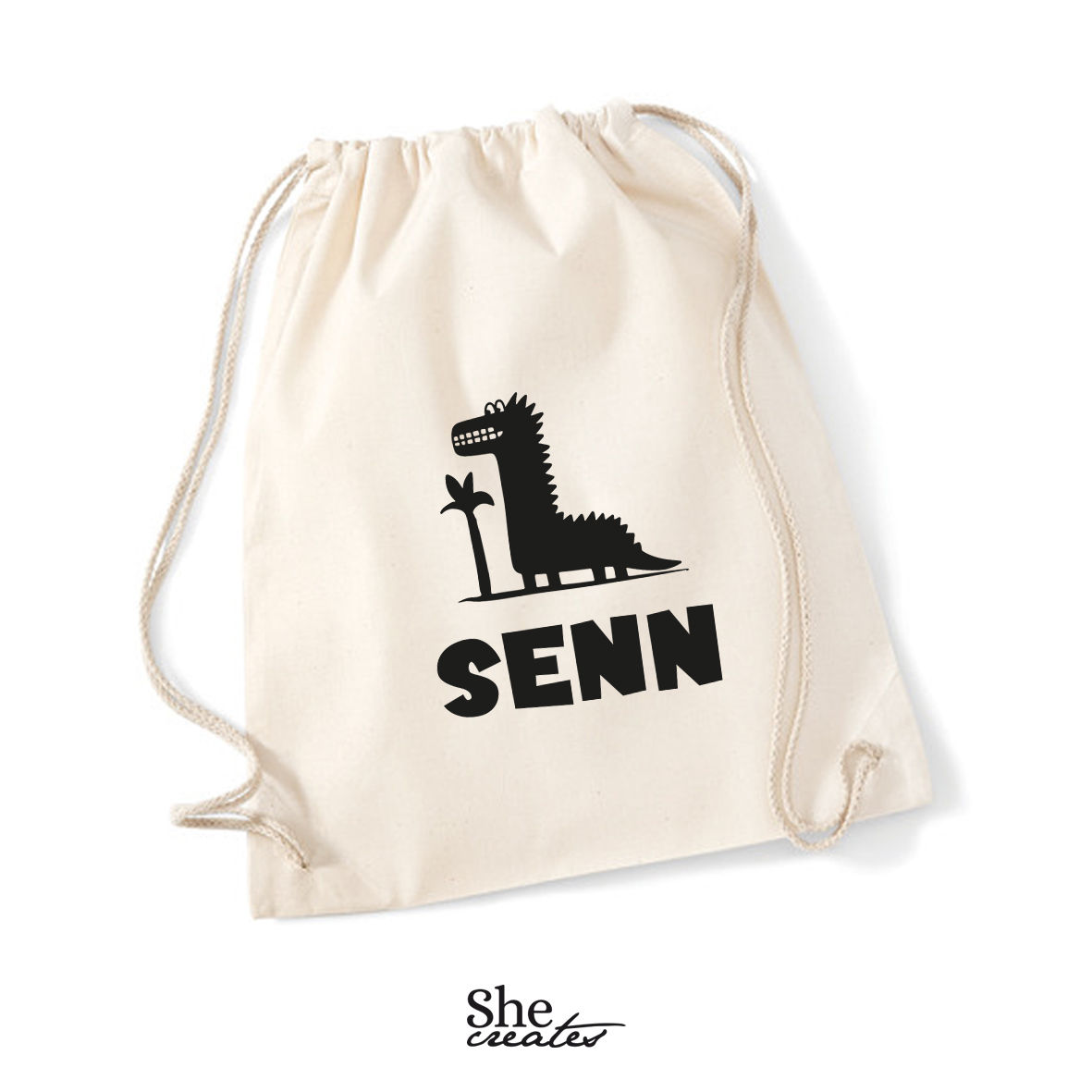 Gymtas - dino bedrukt met naam