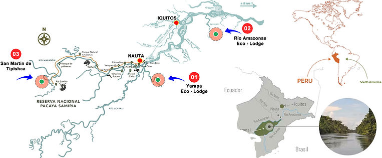 Mapa Destinos Tours en Iquitos