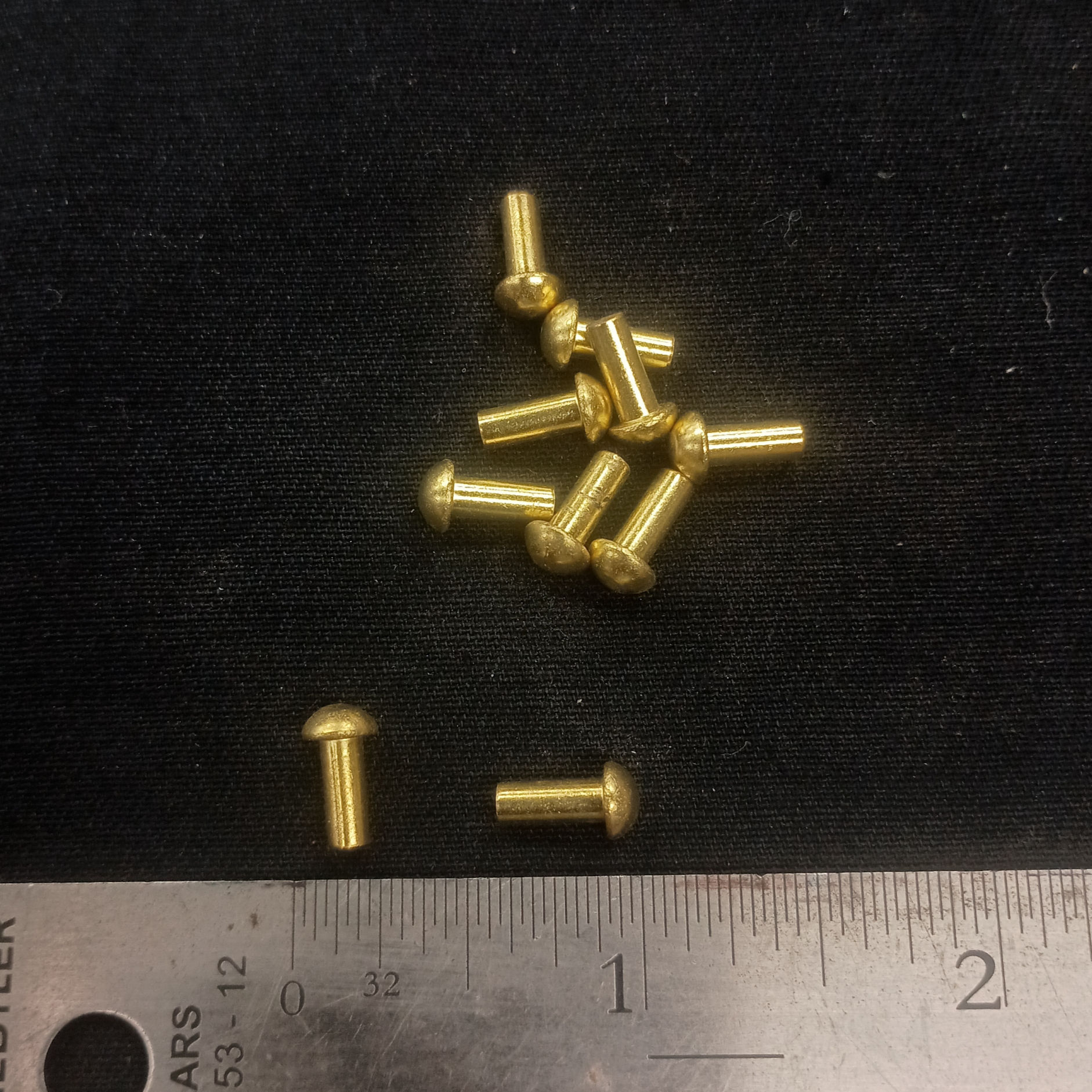 Solid Brass round head rivets for armour making