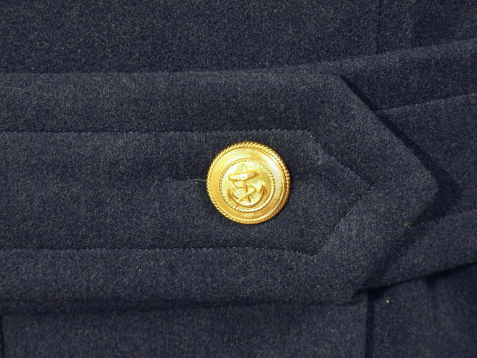 サムネイル： イタリア軍 AMI ウール ロングコート L ※表記50-115 海軍ボタン 画像現品