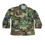 サムネイル： アメリカ軍 ノンリップ BDUジャケット ウッドランドカモ XLショート ※表記Lショート