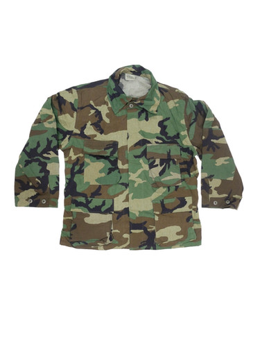 アメリカ軍 ノンリップ BDUジャケット ウッドランドカモ XL