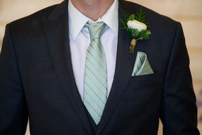Groom in tuxedo at outdoor Fort Collins wedding