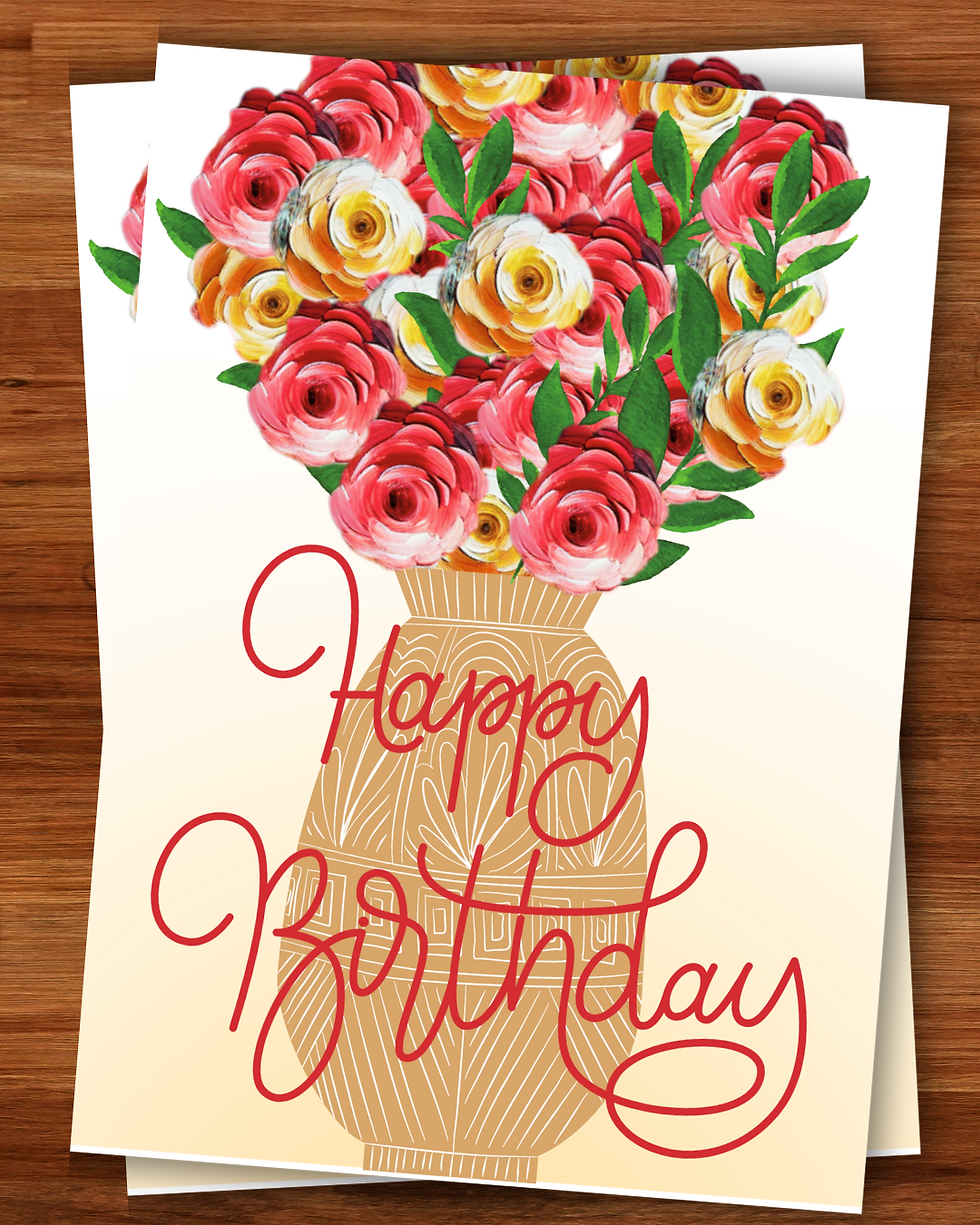 Happy Birthday Floral Card