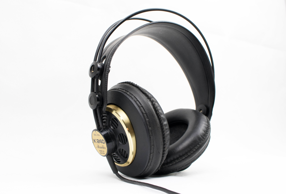 headset with big ear cuffs.