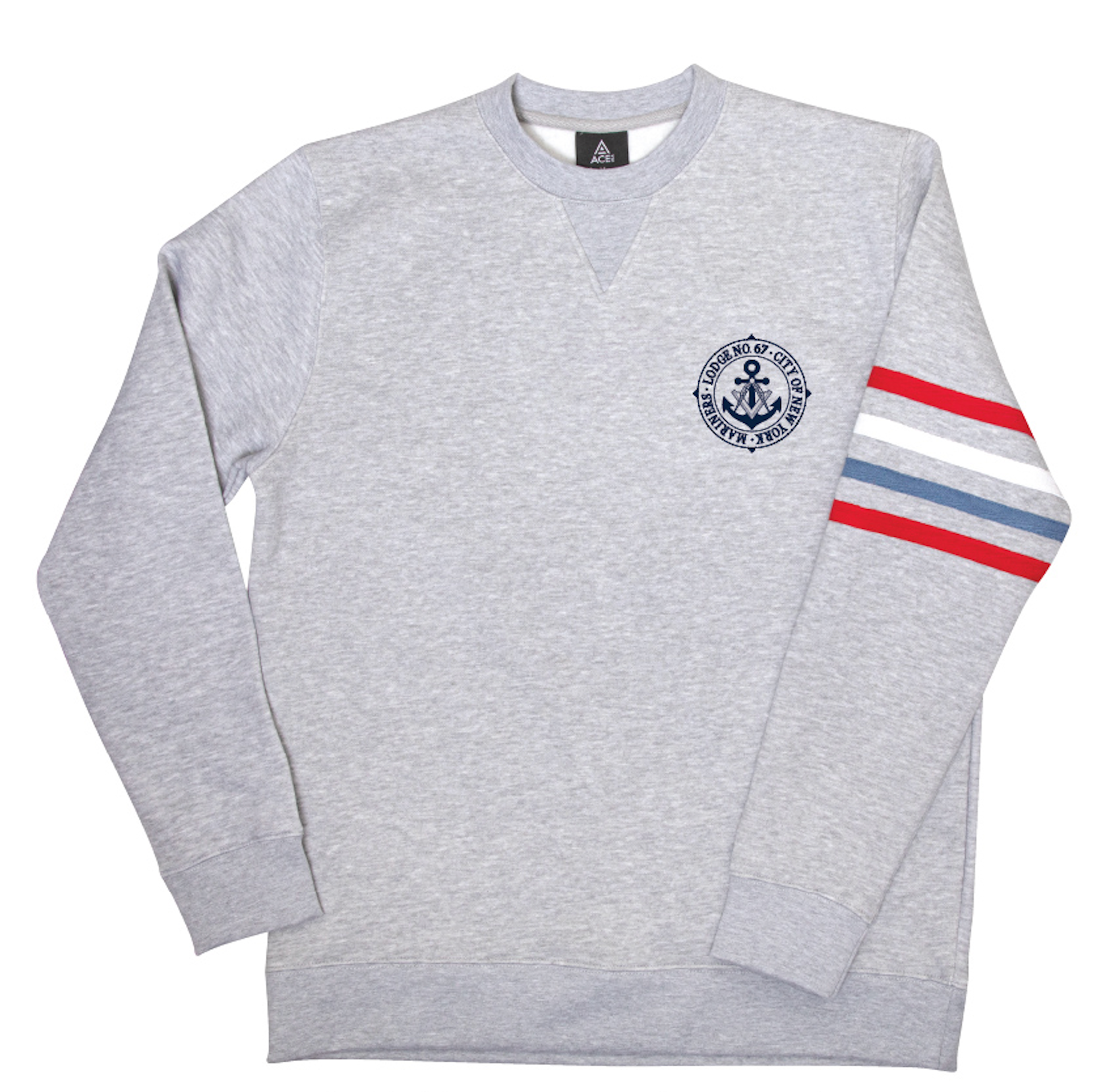 Mariners Lodge Vintage Striped Crew Neck Sweatshirt