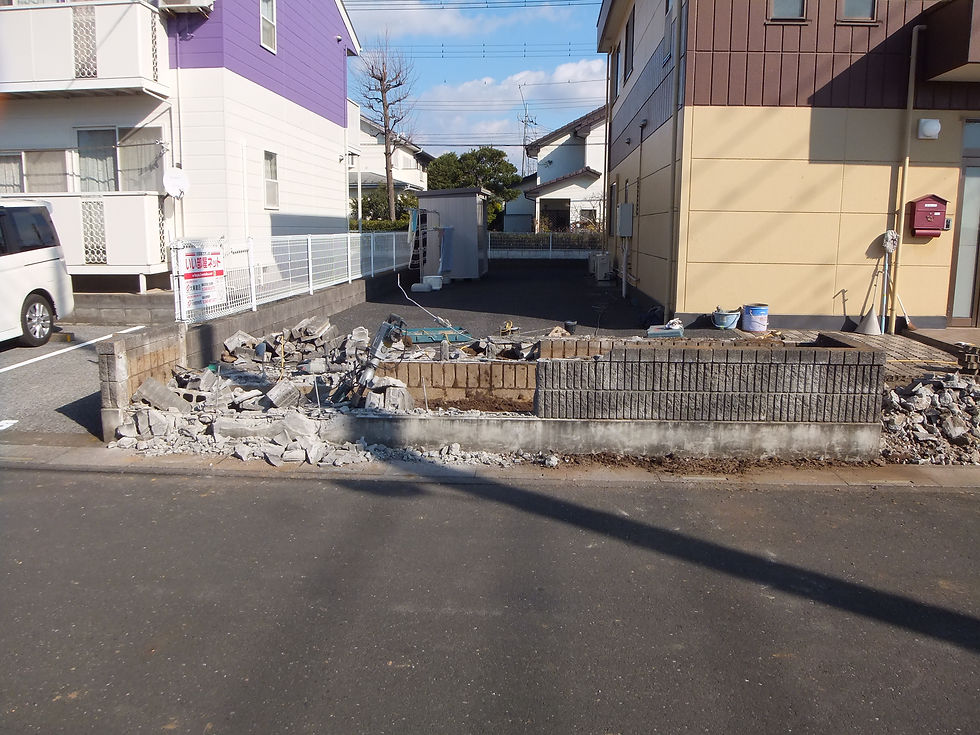 ブロック花壇解体