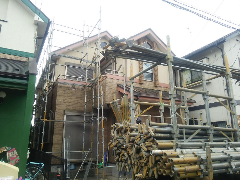 屋根壁塗装足場