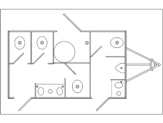 5-Station Bathroom Trailer Floor Plan