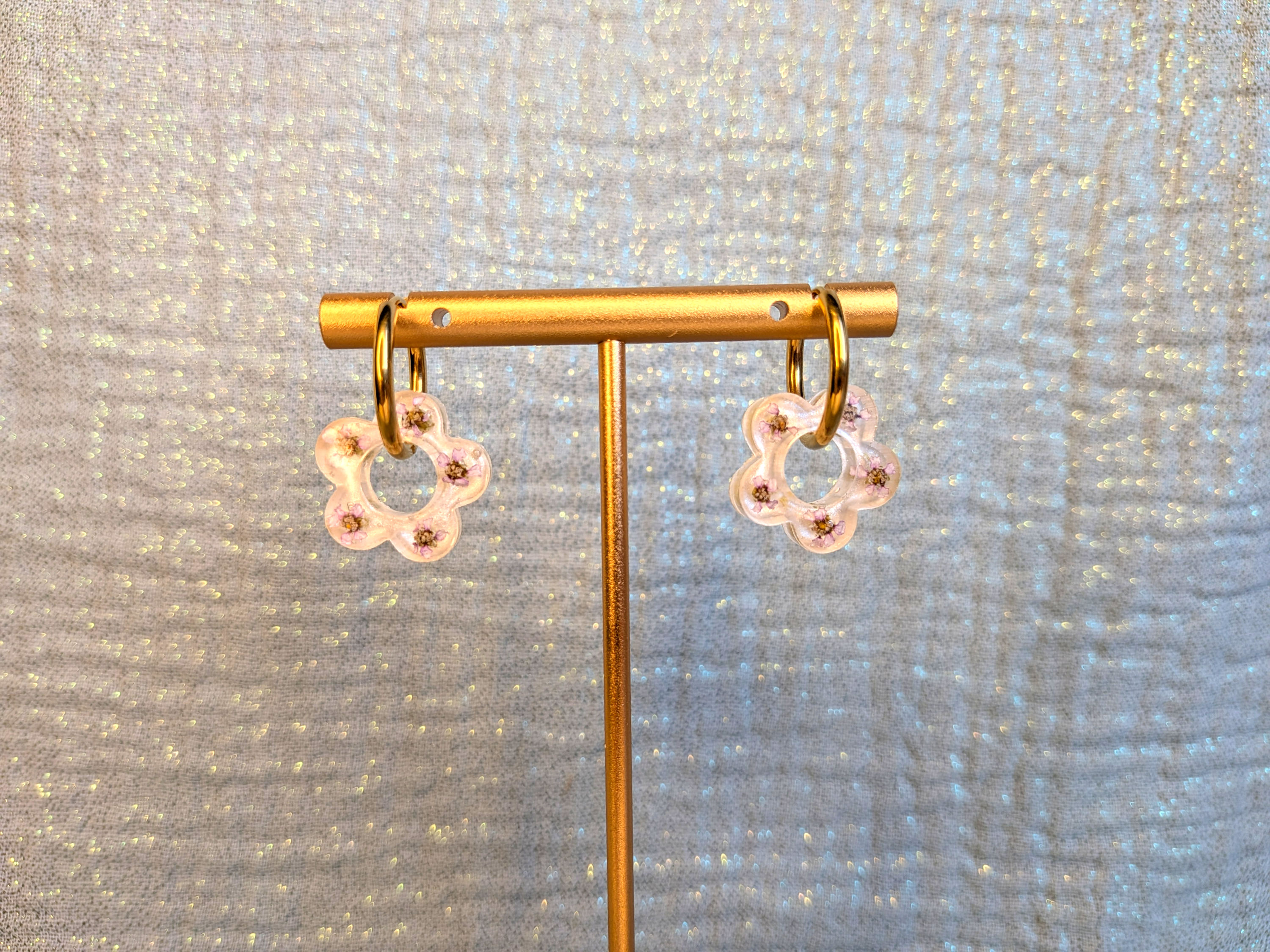 Boucles d'oreilles 🌸 Couronne d’Achillée 🌸