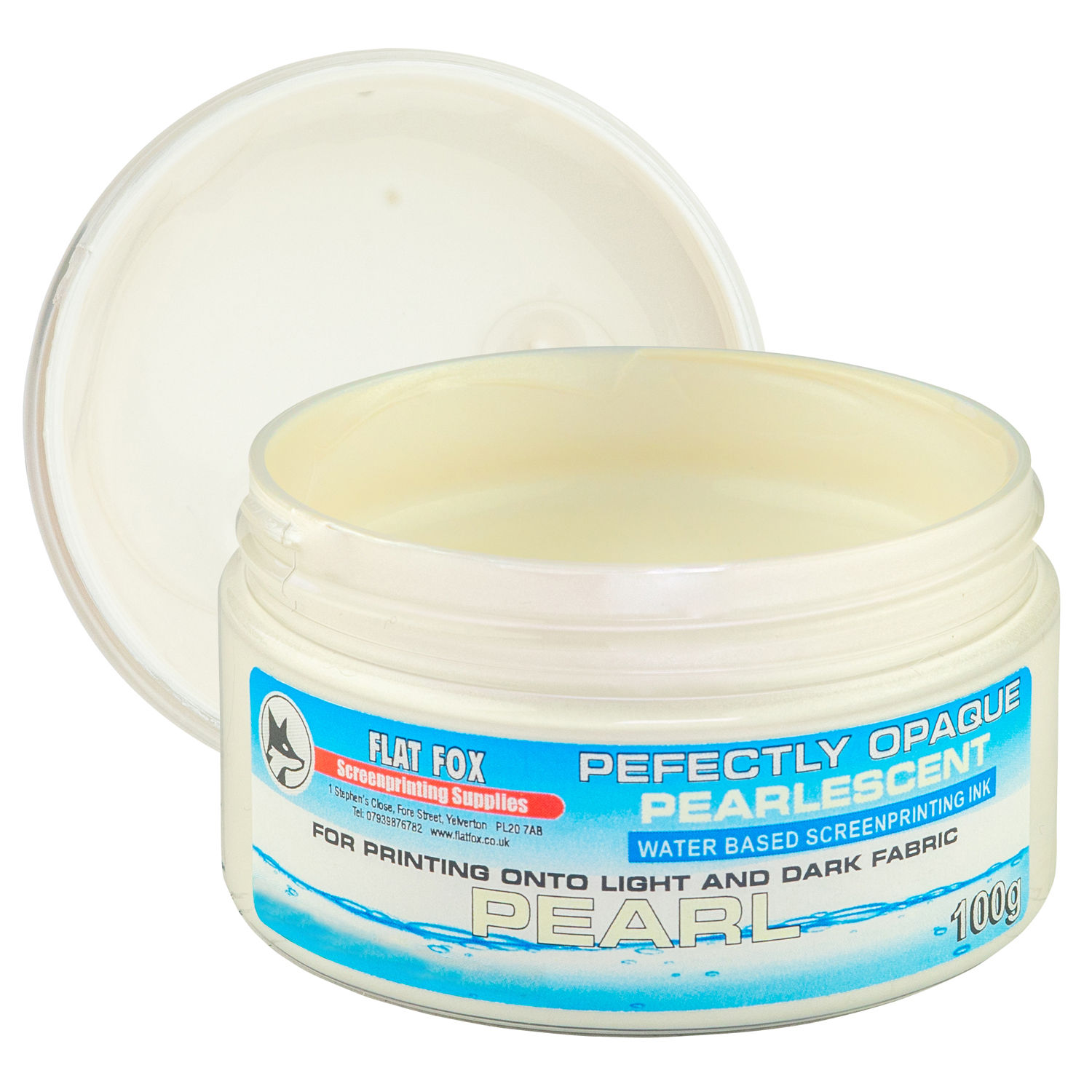 pearl white metallic fabric ink