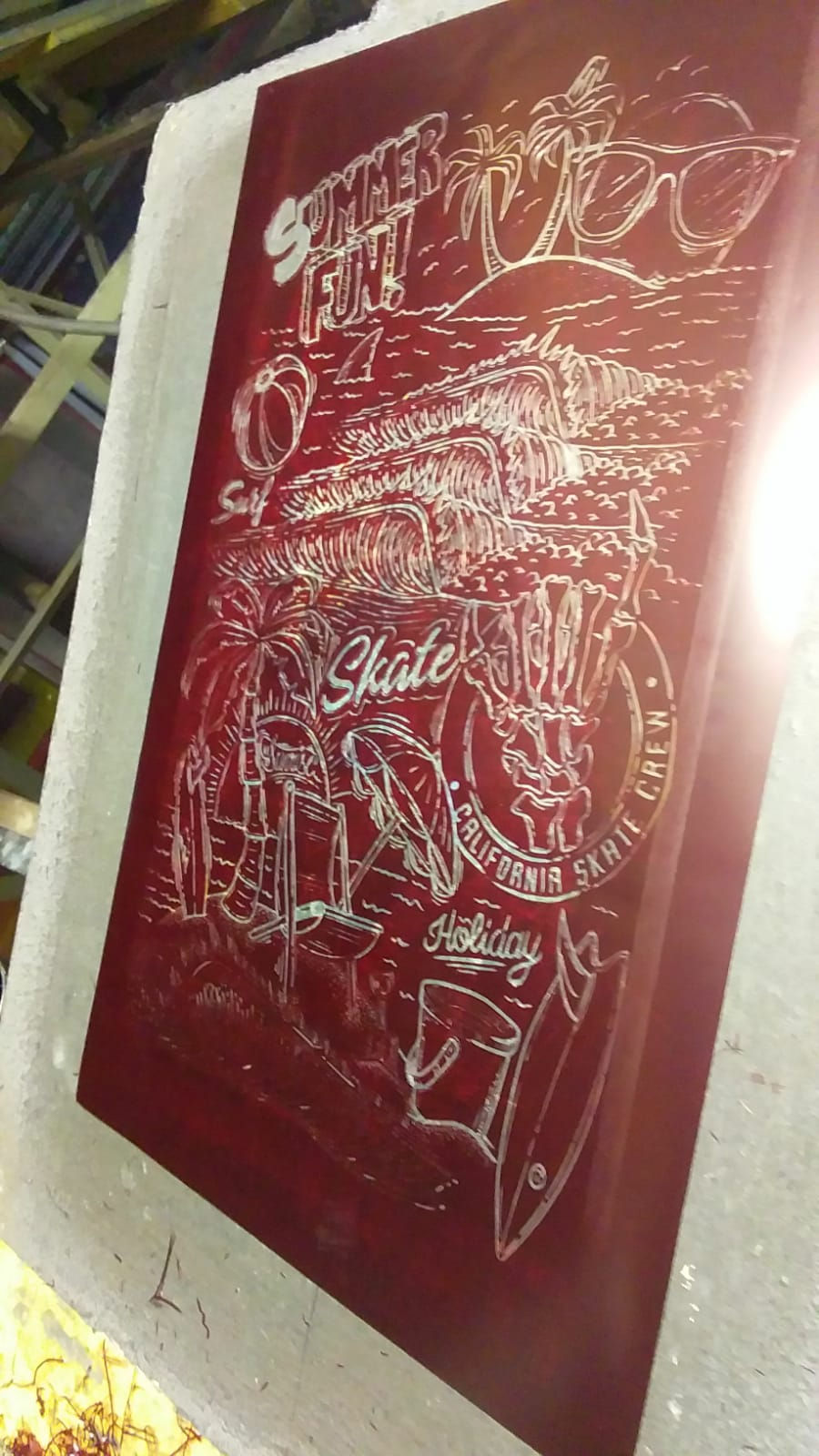 Thumbnail: silk screen made using Ulano rubylith masking film