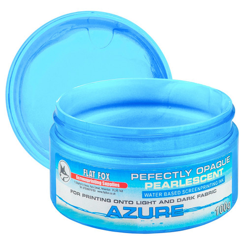 AZURE PEARLESCENT fabric screen printing ink | Flat Fox Shop