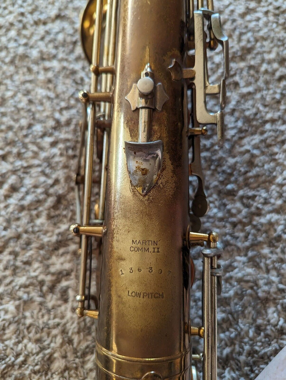Thumbnail: Martin Committee II Tenor Saxophone, Just Serviced-Nice! Lacquered Brass 136307