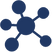 Network or hub icon with connected nodes, representing connections or data integration.