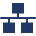 Hierarchical structure icon representing organization, network, or system architecture.