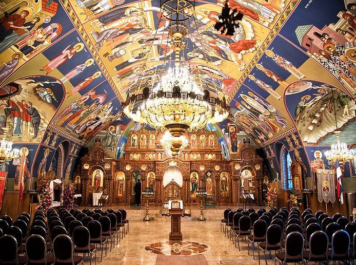 Inside of the St Nicholas Nash Orthodox Cathedral.