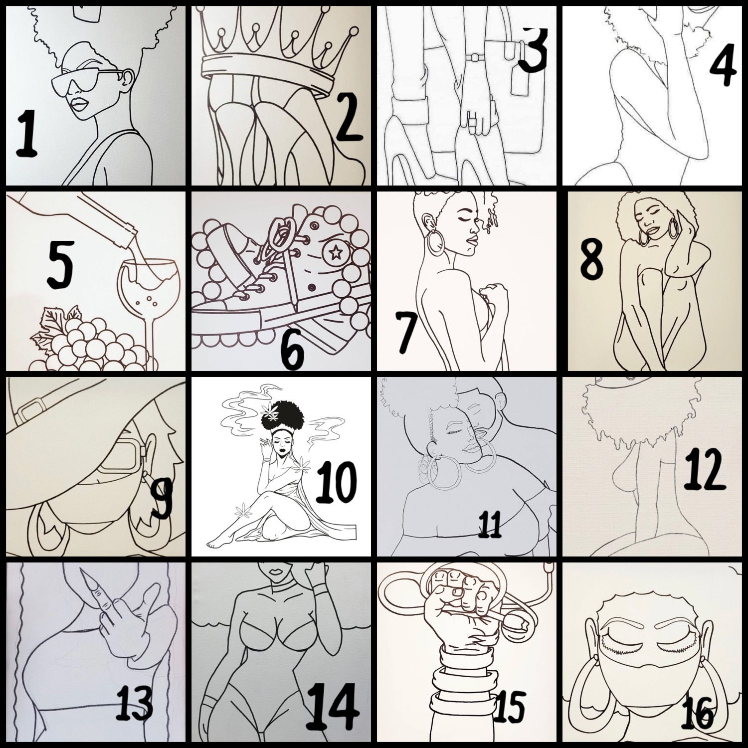 Presketched paint canvases