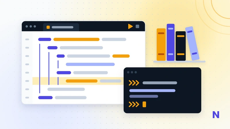 Python Bootcamp cover: a code editor, a Python prompt and a shelf of books