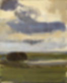 Ballyglass at midday, oil on board, 15 x 12.5cm, 2017.