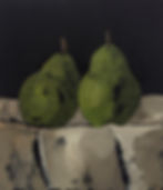 Pears, oil on board, 16 x 14.5 cm
