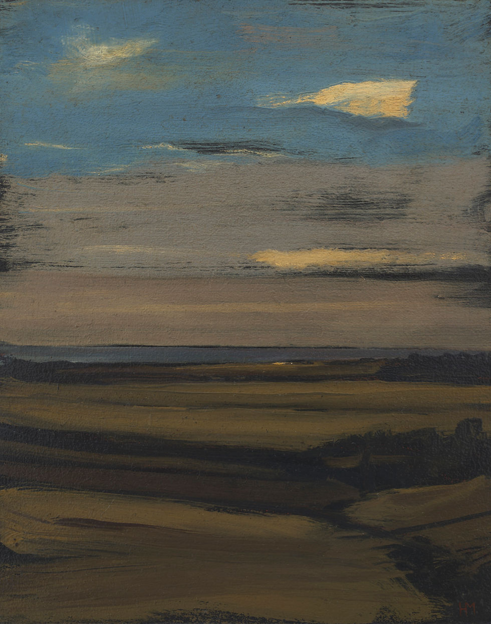 Evening Light over Scardaune, oil on board, 20 x 16 cm, 2023.