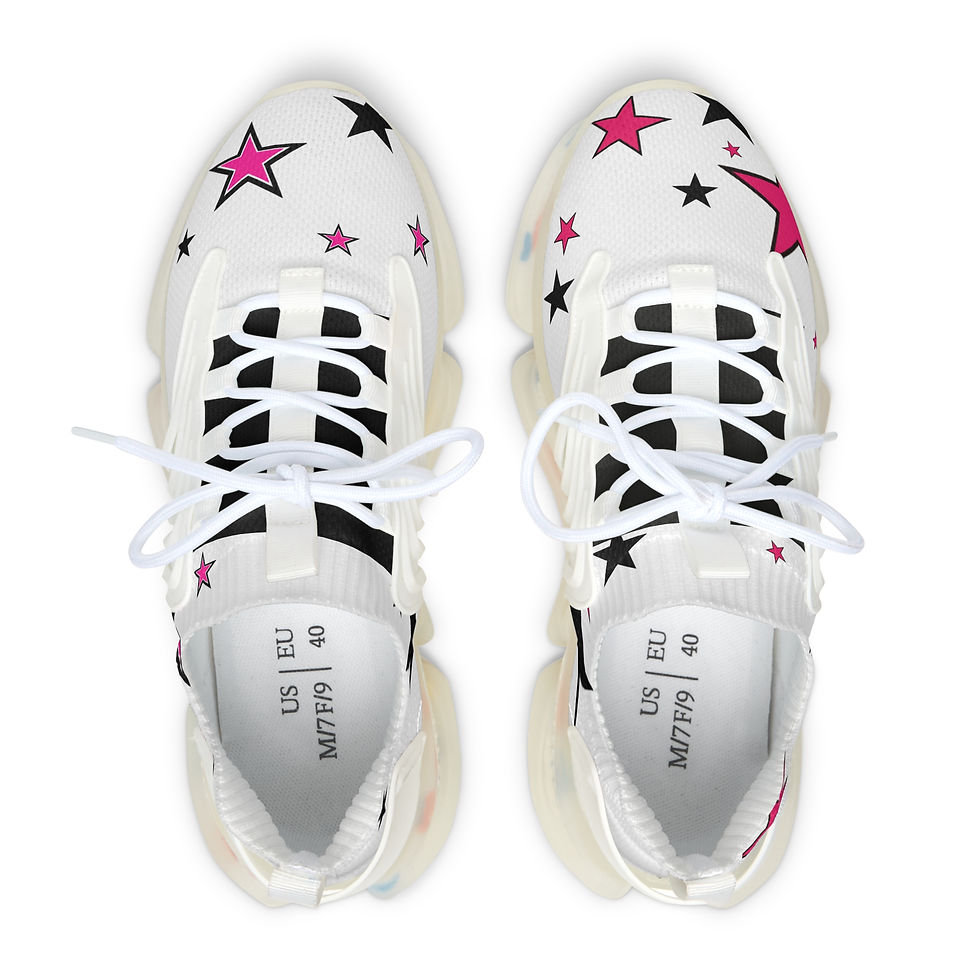 Thumbnail: Star Print Mesh Sneakers — Women's Lightweight Fashion Athletic Shoes
