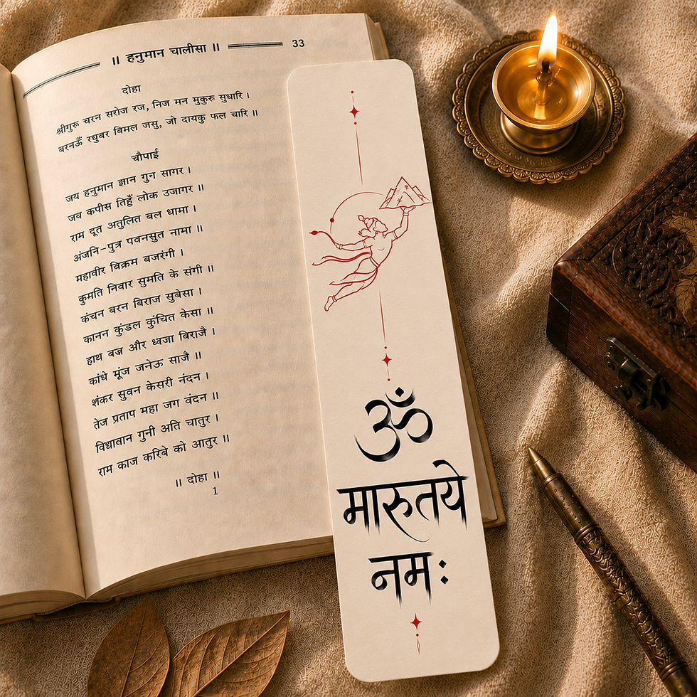 Thumbnail: Hanuman mantra bookmark | Pack of 7 Bookmarks set