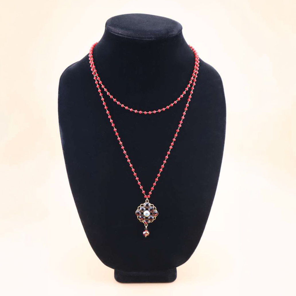 Red Crystal Pendant Necklace
