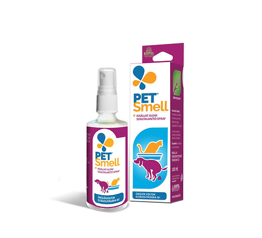 PetSmell természetes szagtalanító spray kisállatok környezetéhez – termékfotó