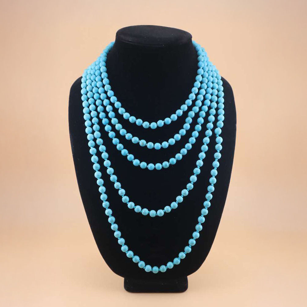 Turquoise Beaded Layered Necklace 2-Piece Set