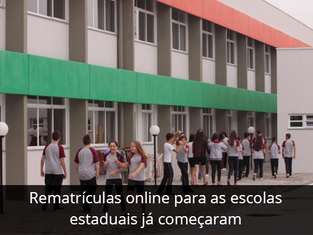 Rematrículas online para as escolas estaduais já começaram