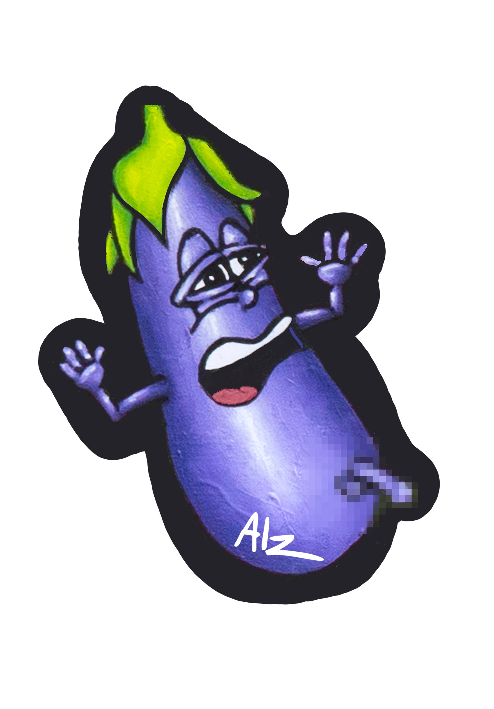 4" Eggplant Sticker