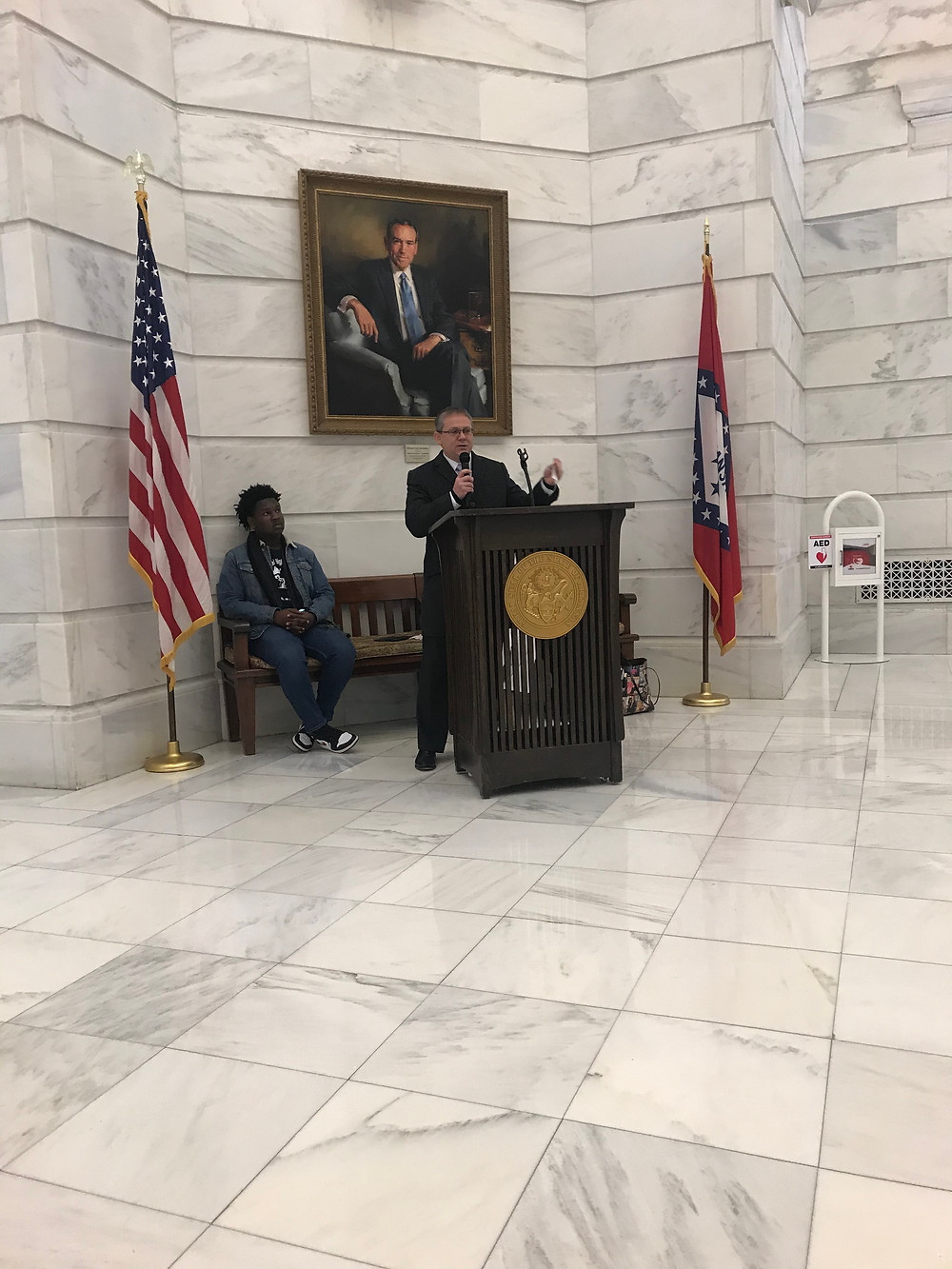 Speaker at the MLK program at the State Capitol
