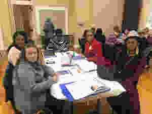 Candidate Jannie Cotton and attendees at the Arkansas Kids Count Coalition Policy Roundtable