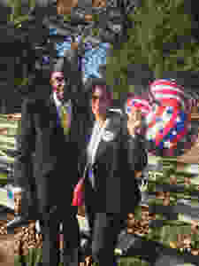 Candidate Jannie Cotton and a Veteran