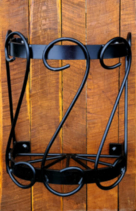 large heavy duty decorative black steel wall basket