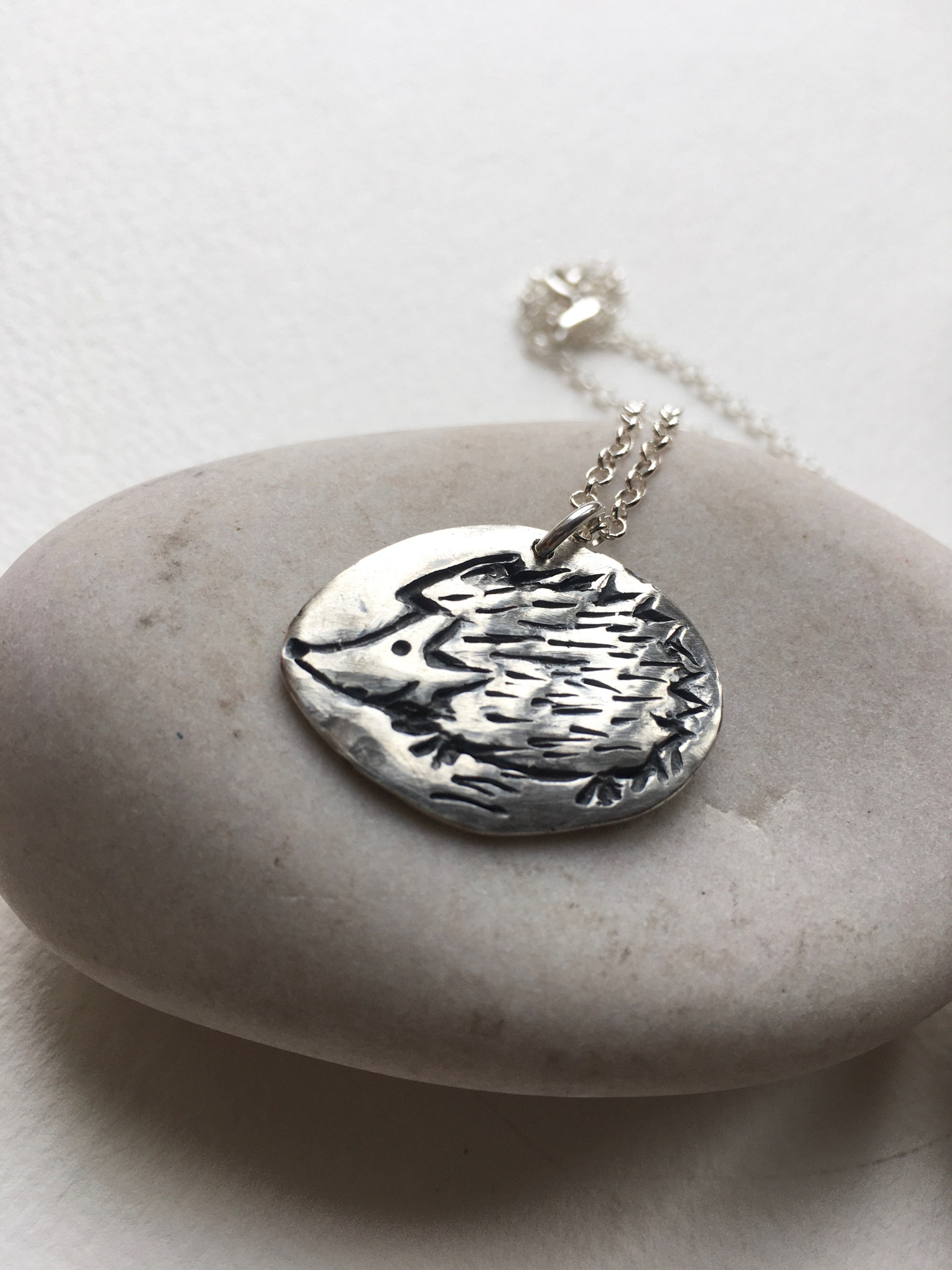 Hedgehog necklace, animal necklace