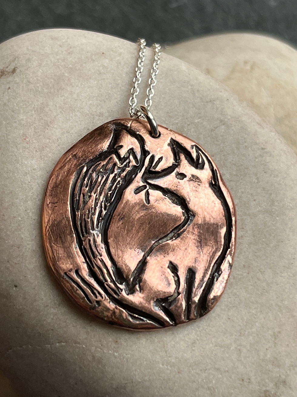 Fox necklace, fox jewellery, copper necklace, animal necklace