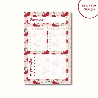 Bloc-note - Planification de prof (Cerises)