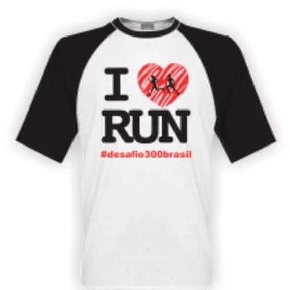 Camisa Branca manga Preta - I Love Run