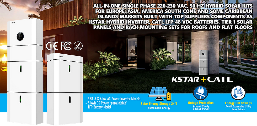 A solar hybrid system installed outdoor in a luxury home
