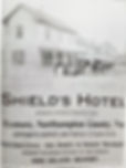 A advertisment for Shield's Hotel entices visitors to Exmore and the famous Hog Island Resort.