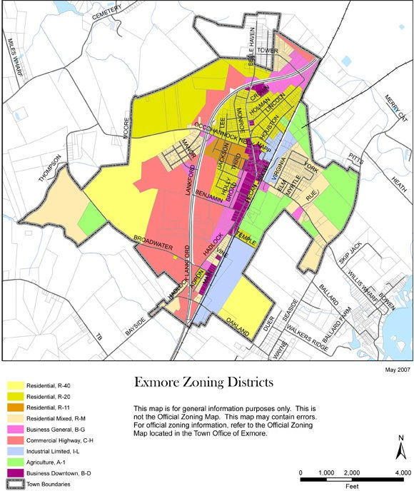 Exmore Zoning Districts map