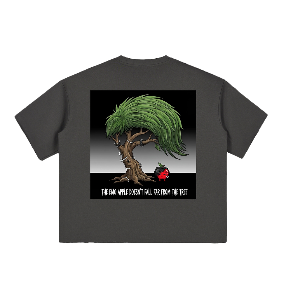 Thumbnail: Emo Apple Boxy Half-Sleeve Raw-Edge T-Shirt