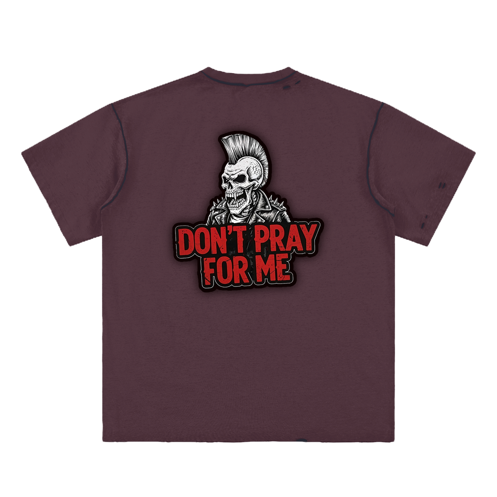 Thumbnail: Don't Pray Hand-frayed Reversible T-shirt