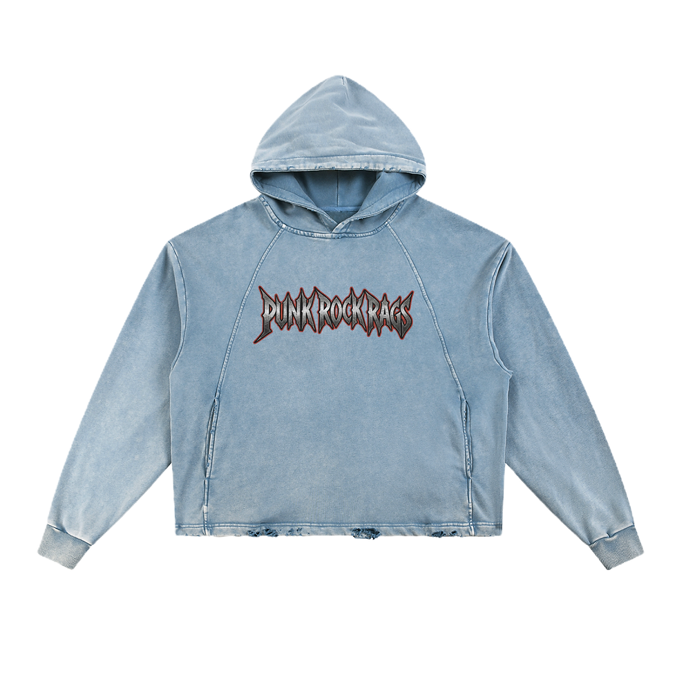 Thumbnail: Metal Logo Vintage Washed Frayed-Hem Hoodie