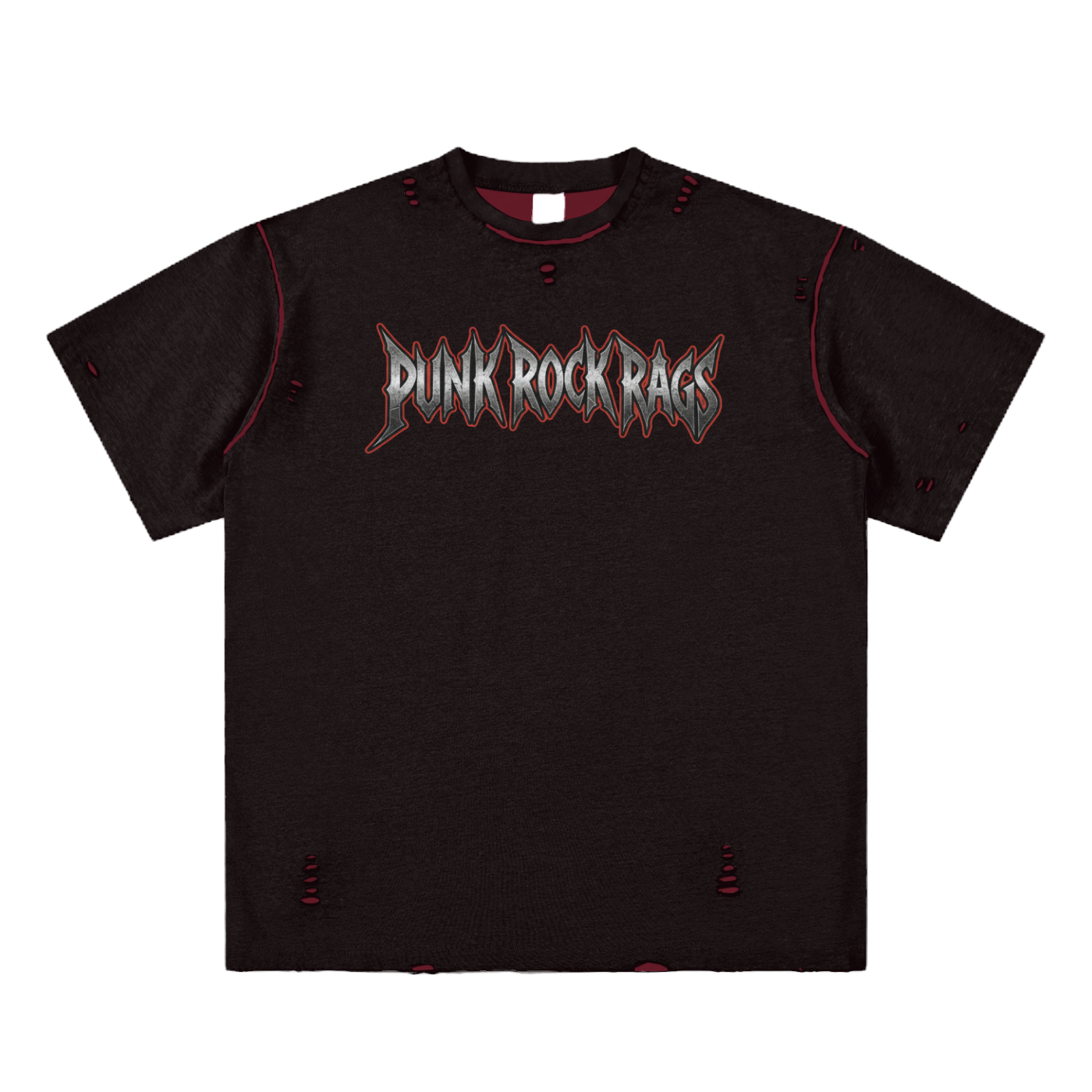 Metal Logo Hand-frayed Reversible T-shirt