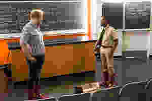 Scene from NBC's The Good Place when Henry gifts Chidi a pair of red boots